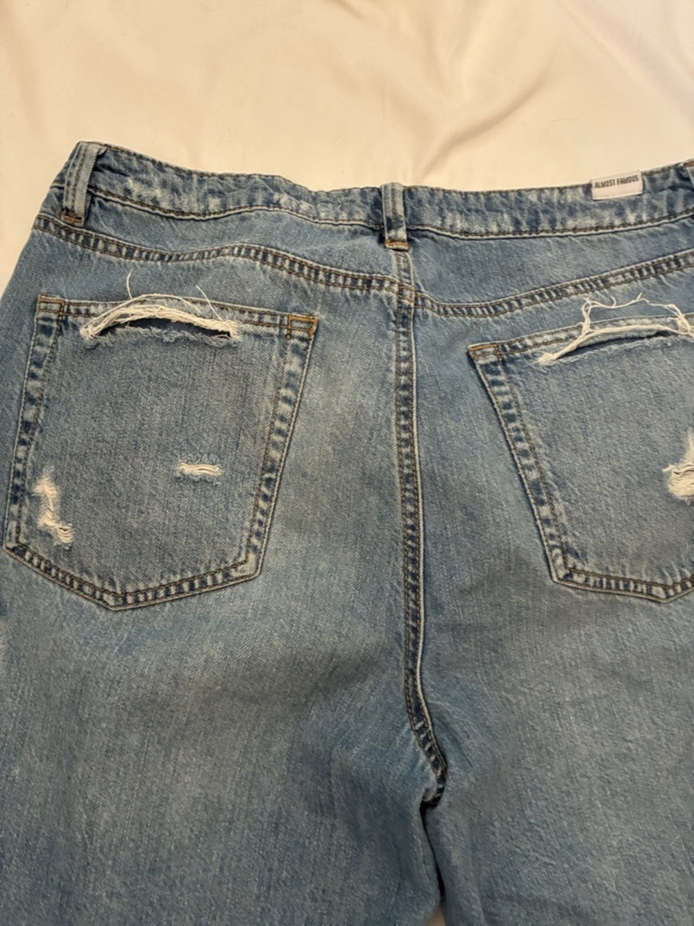 Almost Famous Women’s Distressed Blue Women's Ripped Jeans Size 13 - Picture 8 of 10